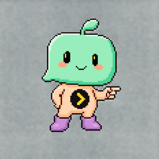The Skootly mascot pointing forward